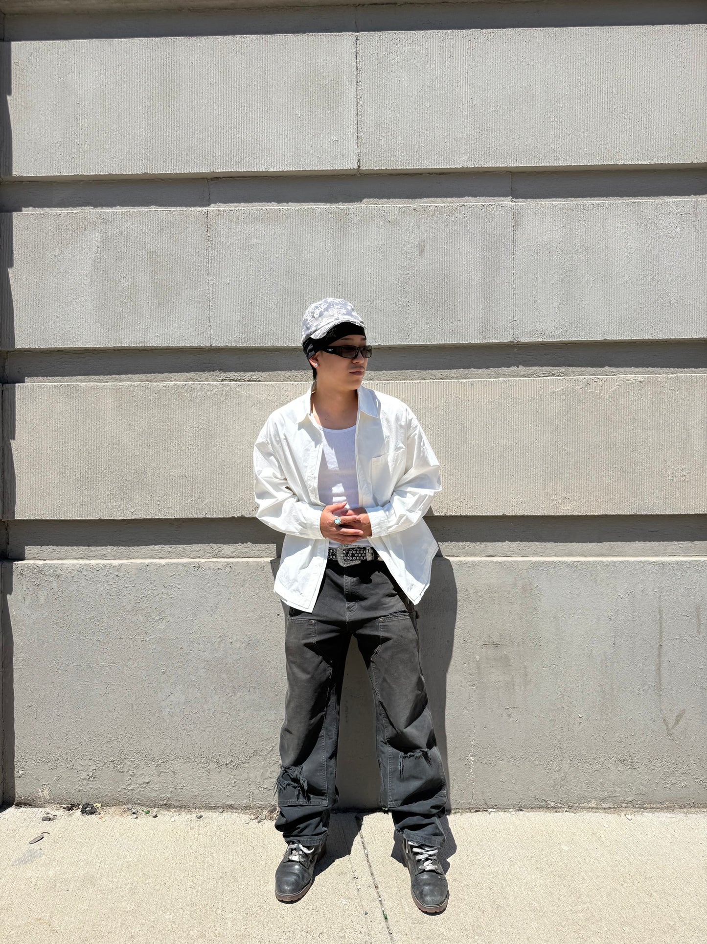 White Double Layer Detail Shirt