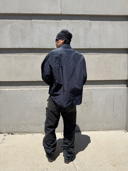 Boxy-Fit Shiny Black Shirt