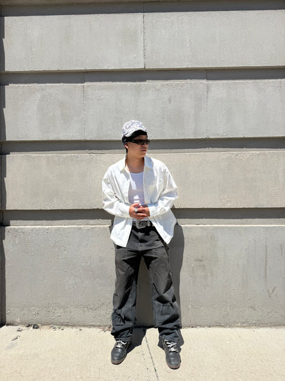 White Double Layer Detail Shirt