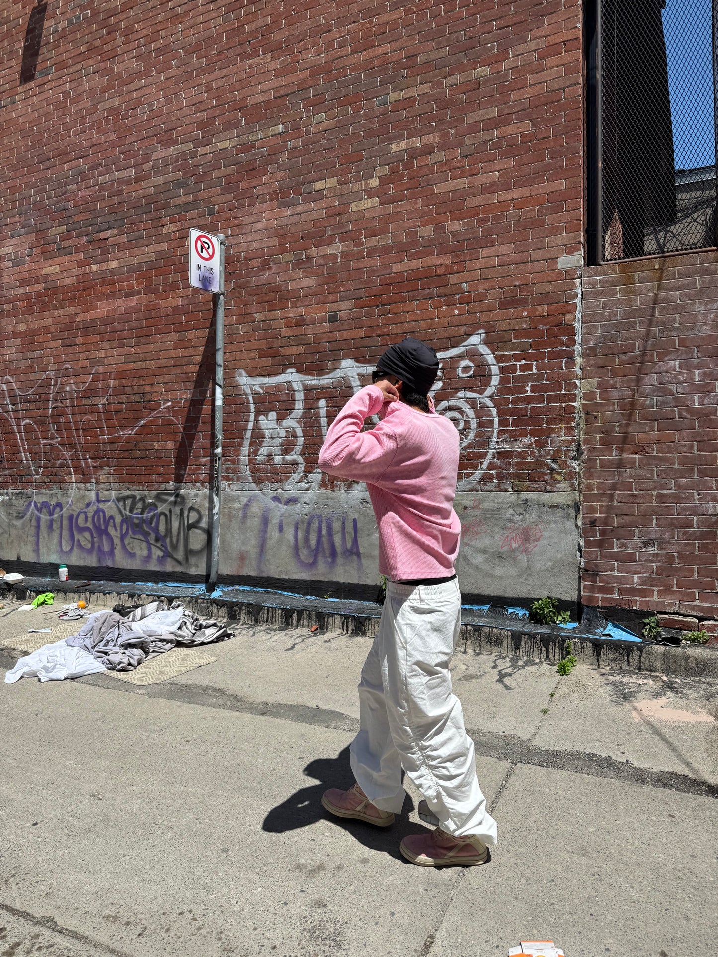 White Balloony Parachute Pants