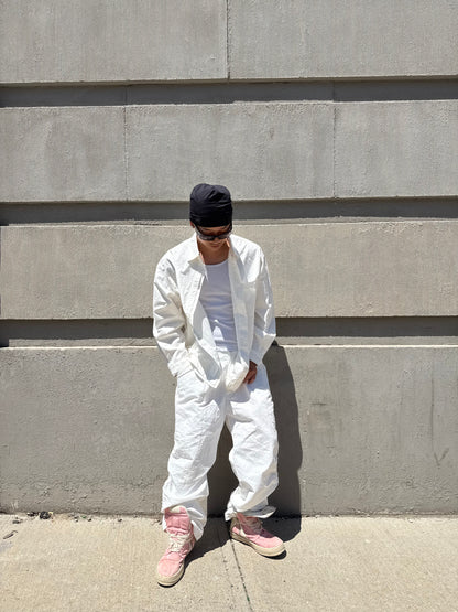 White Balloony Parachute Pants