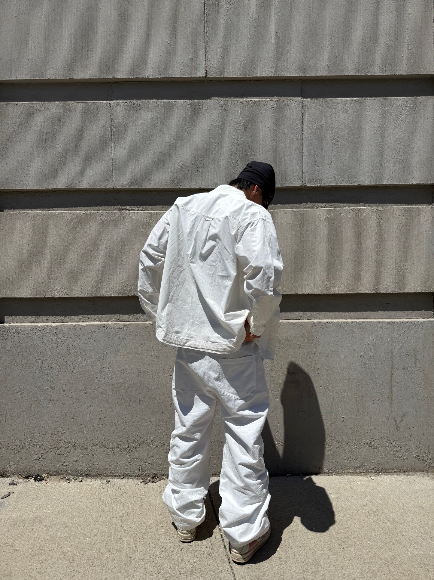 White Balloony Parachute Pants