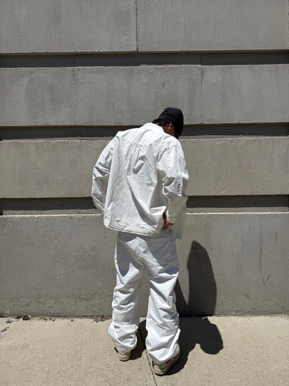 White Balloony Parachute Pants