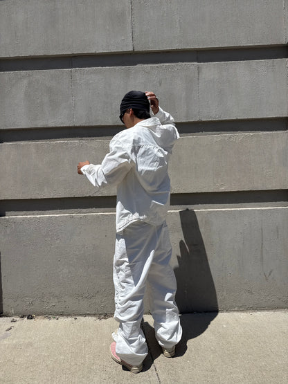 White Balloony Parachute Pants