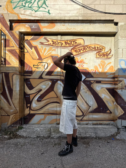 Waxed Detail White Jorts