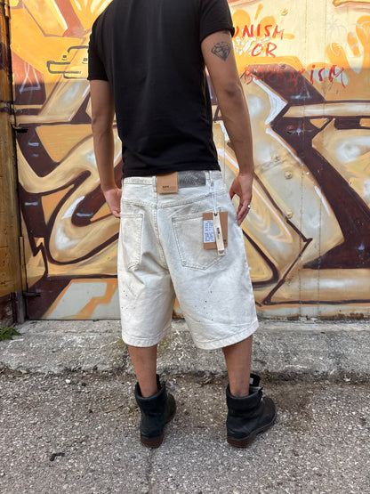 Waxed Detail White Jorts