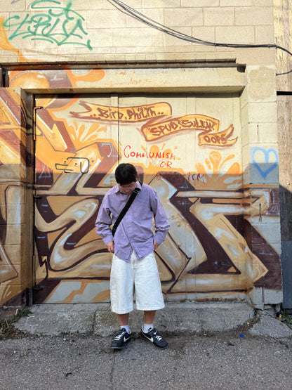 Waxed Detail White Jorts